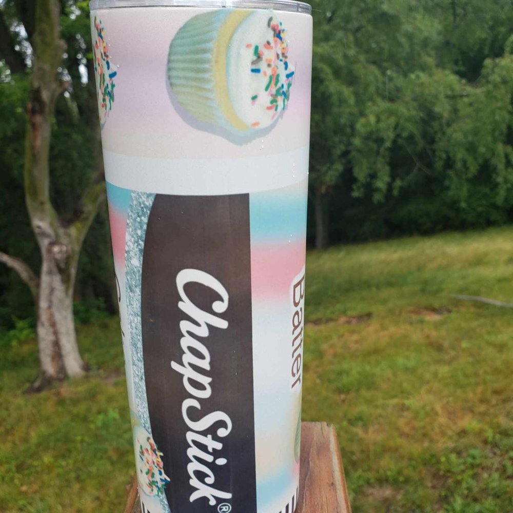 Cake Batter Chapstick Tumbler